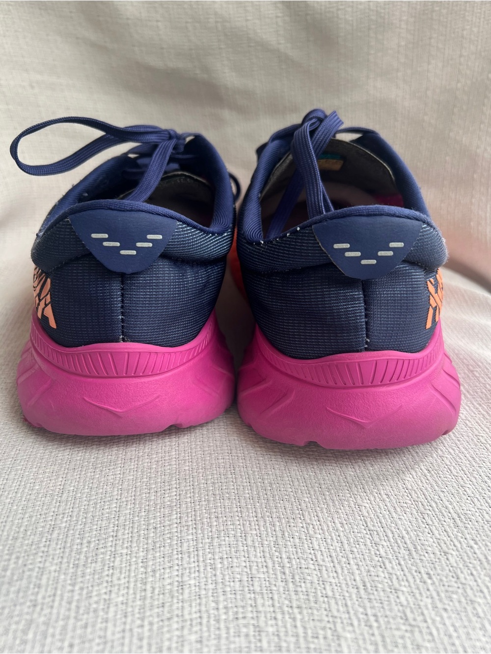 Hoka Women's Navy with Coral and Pink Athletic Running Shoe - Picture 6 of 16